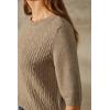 imageArachampampCloz Womens Wool Blend Old Money Cable Knit Elbow Sleeve Sweaters 2025Light Browncable