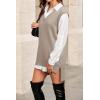 imageArachampampCloz Womens Wool Blend Side Slit High Low Versatile V Neck Fall Sweater Vests 2025Apricot Oatmeal