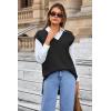 imageArachampampCloz Womens Wool Blend Side Slit High Low Versatile V Neck Fall Sweater Vests 2025Black