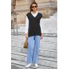 imageArachampampCloz Womens Wool Blend Side Slit High Low Versatile V Neck Fall Sweater Vests 2025Black