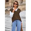imageArachampampCloz Womens Wool Blend Side Slit High Low Versatile V Neck Fall Sweater Vests 2025Brown