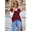imageArachampampCloz Womens Wool Blend Side Slit High Low Versatile V Neck Fall Sweater Vests 2025Dark Red