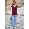 imageArachampampCloz Womens Wool Blend Side Slit High Low Versatile V Neck Fall Sweater Vests 2025Dark Red