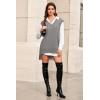 imageArachampampCloz Womens Wool Blend Side Slit High Low Versatile V Neck Fall Sweater Vests 2025Grey