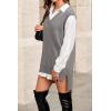 imageArachampampCloz Womens Wool Blend Side Slit High Low Versatile V Neck Fall Sweater Vests 2025Grey