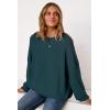 imageArachampampCloz Womens Wool Blend Oversized Sweaters Crewneck Casual Fall Outfits Fashion TopsDark Green