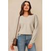 imageArachampampCloz Womens Wool Blend V Neck Fall Business Casual Sweater Tops 2025Apricot Oatmeal