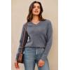 imageArachampampCloz Womens Wool Blend V Neck Fall Business Casual Sweater Tops 2025Dark Grey