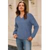 imageArachampampCloz Womens Wool Blend V Neck Fall Business Casual Sweater Tops 2025Denim Blue