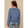 imageArachampampCloz Womens Wool Blend V Neck Fall Business Casual Sweater Tops 2025Denim Blue