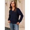imageArachampampCloz Womens Wool Blend V Neck Fall Business Casual Sweater Tops 2025Navy