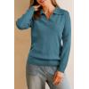 imageArachampampCloz Womens Wool Blend Collared Fall Pullover Sweaters Business Casual Outfits 2025Blue