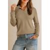 imageArachampampCloz Womens Wool Blend Collared Fall Pullover Sweaters Business Casual Outfits 2025Camel