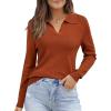 imageArachampampCloz Womens Wool Blend Collared Fall Pullover Sweaters Business Casual Outfits 2025Caramel