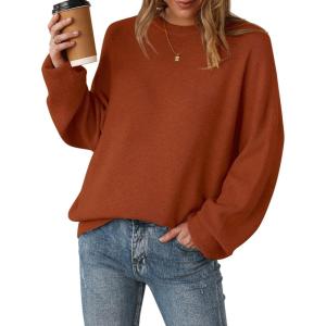 imageArachampampCloz Womens Wool Blend Oversized Sweaters Crewneck Casual Fall Outfits Fashion TopsCaramel