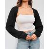 imageArachampampCloz Womens Wool Blend Bolero Shrug Fall Fashion Cropped Cardigans 2025Black