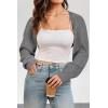 imageArachampampCloz Womens Wool Blend Bolero Shrug Fall Fashion Cropped Cardigans 2025Grey