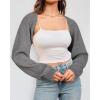 imageArachampampCloz Womens Wool Blend Bolero Shrug Fall Fashion Cropped Cardigans 2025Grey