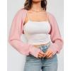 imageArachampampCloz Womens Wool Blend Bolero Shrug Fall Fashion Cropped Cardigans 2025Pink