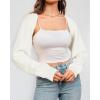 imageArachampampCloz Womens Wool Blend Bolero Shrug Fall Fashion Cropped Cardigans 2025White