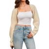 imageArachampampCloz Womens Wool Blend Bolero Shrug Fall Fashion Cropped Cardigans 2025Apricot