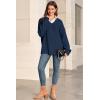 imageArachampampCloz Womens Wool Blend Oversized V Neck Casual Sweaters 2025Dark Blue