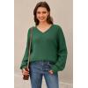imageArachampampCloz Womens Wool Blend Oversized V Neck Casual Sweaters 2025Dark Green