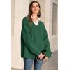 imageArachampampCloz Womens Wool Blend Oversized V Neck Casual Sweaters 2025Dark Green