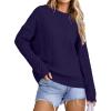 imageArachampampCloz Womens Wool Blend Cable Knit Fall Winter Chunky Oversized Sweaters 2025Navy