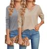 imageArachampampCloz 2 Pack Womens Sweaters 2024 Lightweight Soft V Neck Long Sleeve Fall Tops Fashion Clothes Casual Shirts PulloverApricotgrey