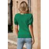 imageArachampampCloz Womens 2025 Summer Short Puff Sleeve Shirts V Neck Cute Blouses Dressy Casual Trendy Sweater TopsGreen