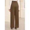 imageArachampampCloz Womens Wool Blend Elastic Waist Straight Leg Business Casual Pants 2025Brown