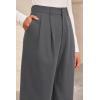 imageArachampampCloz Womens Wool Blend Elastic Waist Straight Leg Business Casual Pants 2025Dark Grey