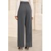 imageArachampampCloz Womens Wool Blend Elastic Waist Straight Leg Business Casual Pants 2025Dark Grey