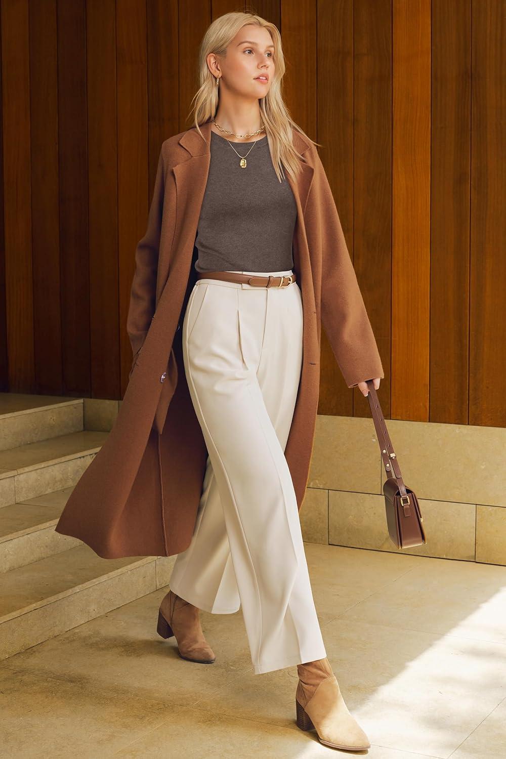 imageArachampampCloz Womens Wool Blend Sweaters Non See Through AllSeason Business Casual Tank 2025Coffee