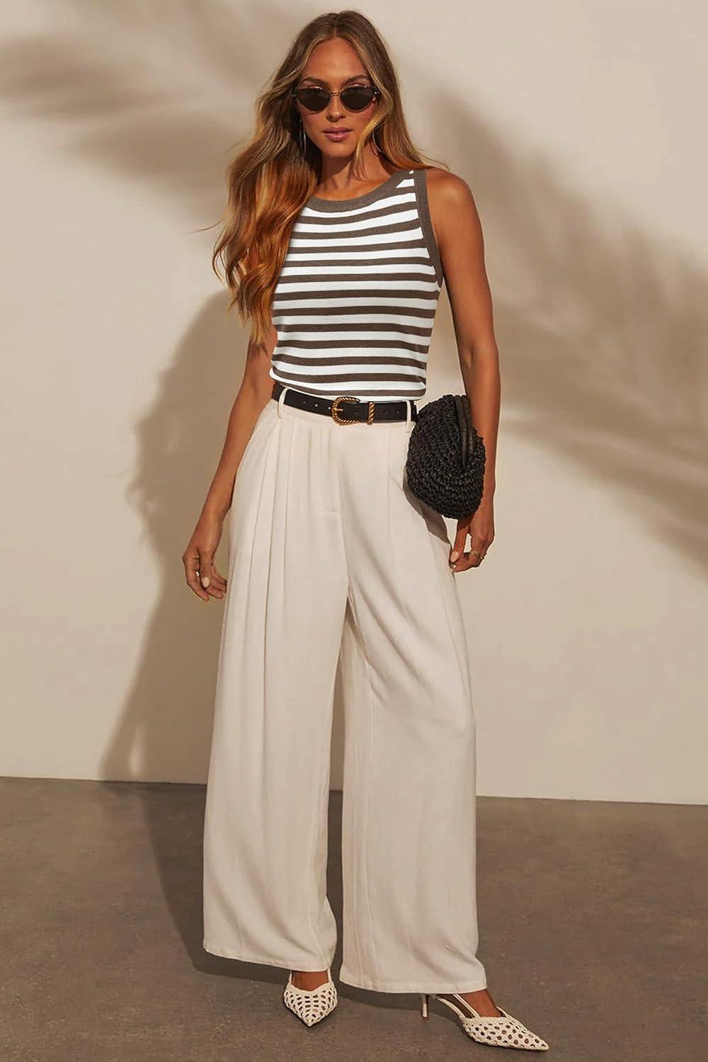 imageArachampampCloz Womens Wool Blend Sweaters Non See Through AllSeason Business Casual Tank 2025Coffeebeige