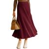 imageArachampampCloz Womens Wool Blend Wide Elastic Band ALine Pleated Flowy Long Skirts 2025Burgundy