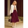 imageArachampampCloz Womens Wool Blend Wide Elastic Band ALine Pleated Flowy Long Skirts 2025Burgundy