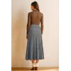 imageArachampampCloz Womens Wool Blend Wide Elastic Band ALine Pleated Flowy Long Skirts 2025Grey