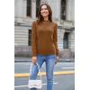 imageArachampampCloz 2024 Fall Sweaters Long Puff Sleeve Tops Crew Neck Special Dots Trendy Casual Lightweight Pullover Clothes OutfitsCamel