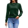 imageArachampampCloz 2024 Fall Sweaters Long Puff Sleeve Tops Crew Neck Special Dots Trendy Casual Lightweight Pullover Clothes OutfitsGreen