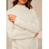 imageArachampampCloz Womens Wool Blend Soft Mock Neck Casual Oversized Fall SweaterBeige