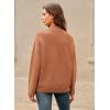 imageArachampampCloz Womens Wool Blend Soft Mock Neck Casual Oversized Fall SweaterBrown