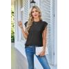 imageArachampampCloz Womens Spring Sweater Vest 2025 Cap Sleeve Crew Neck Casual Tops Cable Knit Crochet Loose Fit Summer OutfitsBlack