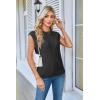 imageArachampampCloz Womens Spring Sweater Vest 2025 Cap Sleeve Crew Neck Casual Tops Cable Knit Crochet Loose Fit Summer OutfitsBlack