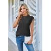imageArachampampCloz Womens Spring Sweater Vest 2025 Cap Sleeve Crew Neck Casual Tops Cable Knit Crochet Loose Fit Summer OutfitsBlack