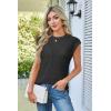 imageArachampampCloz Womens Spring Sweater Vest 2025 Cap Sleeve Crew Neck Casual Tops Cable Knit Crochet Loose Fit Summer OutfitsBlack