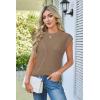 imageArachampampCloz Womens Spring Sweater Vest 2025 Cap Sleeve Crew Neck Casual Tops Cable Knit Crochet Loose Fit Summer OutfitsBrown