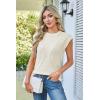 imageArachampampCloz Womens Spring Sweater Vest 2025 Cap Sleeve Crew Neck Casual Tops Cable Knit Crochet Loose Fit Summer OutfitsOffwhite