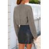 imageArachampampCloz Womens Wool Blend Faux Fur Cropped Jacket Winter Chic Bolero Shrug 2025Khaki